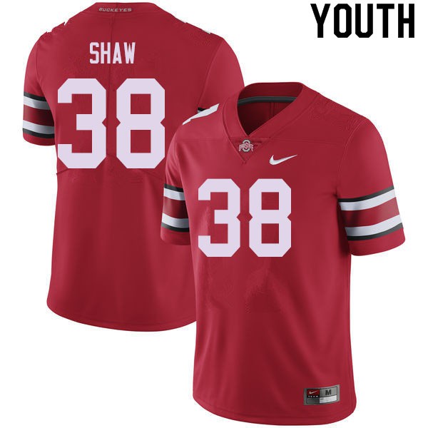 Ohio State Buckeyes #38 Bryson Shaw Youth Football Jersey Red